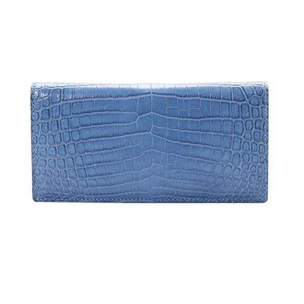crocodile slim wallet Sapphire blue