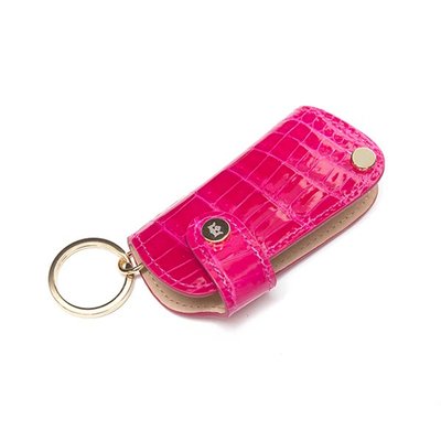Crocodile button key cover Hot pink