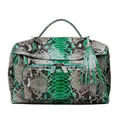 VonVoyage python bag shiny green