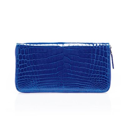 crocodile zip wallet Royal blue