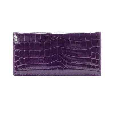 crocodile slim wallet Purple
