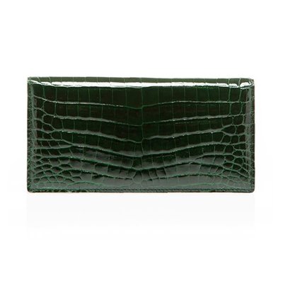 crocodile slim wallet Deep green