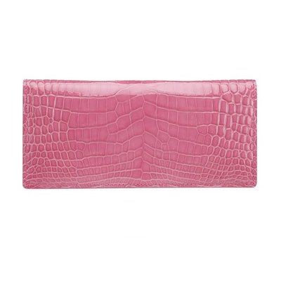 crocodile slim wallet Baby pink