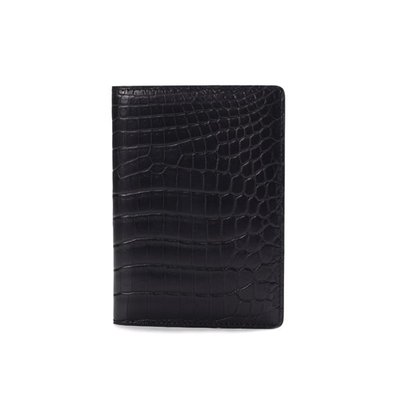 crocodile passport wallet Black matt