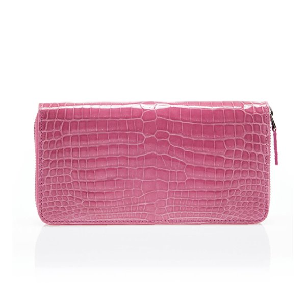 crocodile zip wallet Baby pink