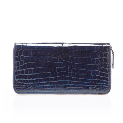 crocodile zip wallet Marin blue