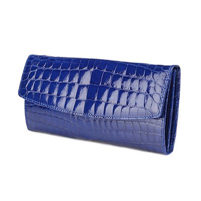 crocodile flip wallet Royal blue