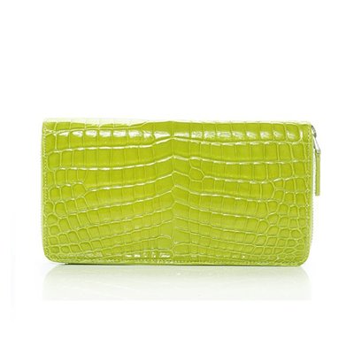crocodile zip wallet Lime