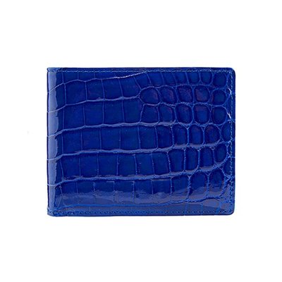 crocodile half wallet Royal blue