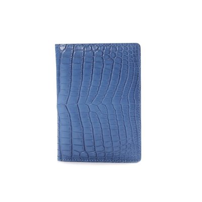 crocodile passport wallet Sapphire blue