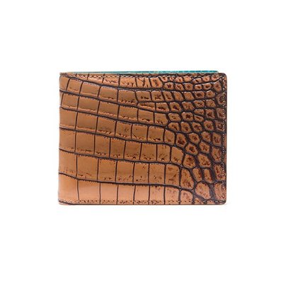 Double moon half wallet Antique brown/Turquoise