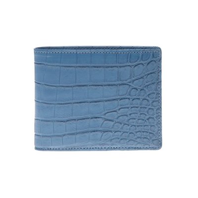 crocodile half wallet Sapphire blue