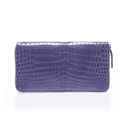 crocodile zip wallet Blue bright