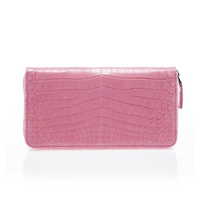 crocodile zip wallet Pink matt